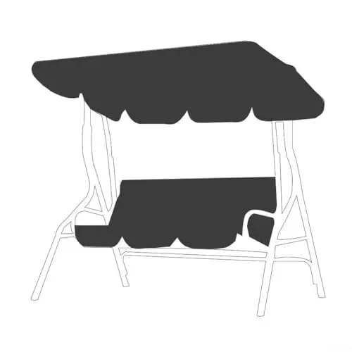 Produktbild: Hollywoodschaukel aus Metall, mit Baldachin, Gartenschaukel, wasserdicht und sonnenfest, Schwarz (schwarz)