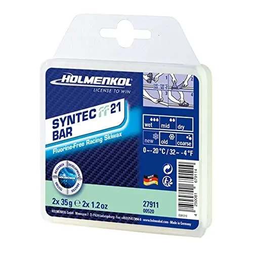 Produktbild: Holmenkol Syntec FF21 Skiwachs - fluorfreies Hochleistungs-Basiswachs (0° bis -20 °C) 70 g