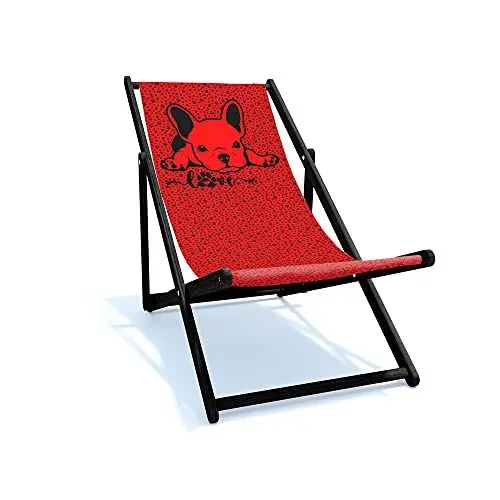 Produktbild: Holtaz Liegestuhl Holz Klappbar Sonnenstuhl Strandstuhl mit Abnehmbarer Stoff für Garten Schwimmbad Camping Strand Bars Cafés Hotels bis 130 kg 4 Positionen Mops