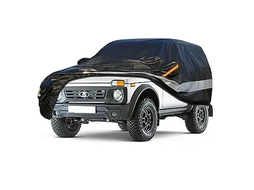 Produktbild: Holthly 10 Schichten Coupé Autoabdeckung Wasserdicht Atmungsaktiv Abdeckung für Lada Niva(1977-2023). Versand Aus Europäischem Lager. Schwarz