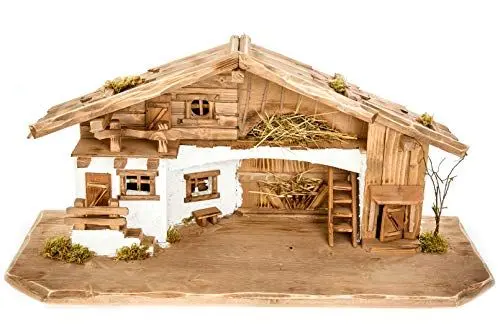 Produktbild: Holz und Gartentrends Große Weihnachtskrippe (W11)-Krippe Krippenstall Weihnachten-Weihnachtskrippen
