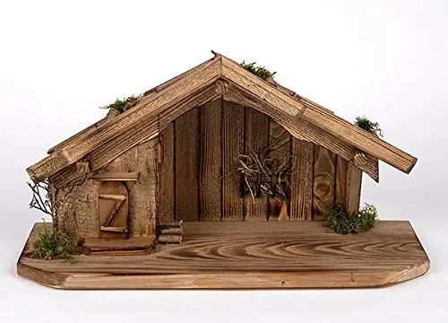Produktbild: Holz und Gartentrends Weihnachtskrippe Krippe Krippenstall Weihnachten Weihnachtskrippen Tischkrippen Krippenfiguren (Weihnachtskrippe W08)