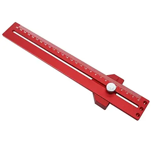 Produktbild: Holzbearbeitungslineal, Anreißwerkzeug aus Aluminiumlegierung mit Genauer Skala, Holzbearbeitungs-Markierungswerkzeug, T-Typ-Anreißlineal, T-Quadrat-Lineal Zum Markieren und Messen