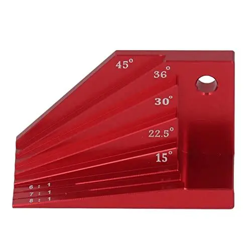 Produktbild: Holzbearbeitungs-Mehrwinkellehre, Aluminiumlegierung, Rot, Holz-Zapfenlehre mit Hoher Härte für Zimmermann, Holzbearbeitungswerkzeuge, Mehrwinkel