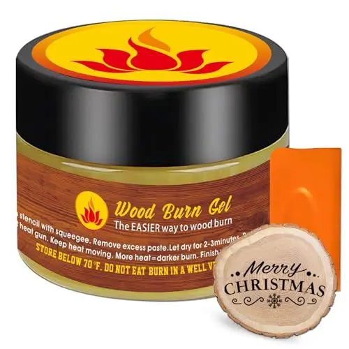 Produktbild: Holzbrennpaste, 4 Unzen Holzbrenngel mit Silikonrakel zum Basteln, Zeichnen und Basteln. Erstellen Sie in wenigen Minuten wunderschöne Kunstwerke und personalisieren Sie Ihr Handwerk