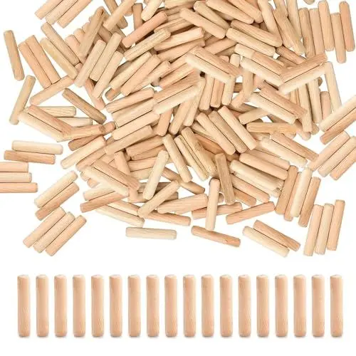 Produktbild: Holzdübel 6mm Dübel Holz 300 Stk Riffeldübel Holzstifte Dübel Buche Holzdübel für Möbel Holzbearbeitung Tischler Bastelprojekt