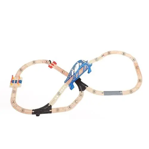 Produktbild: Holzeisenbahn-Set, Elektrisches Eisenbahngleis-Spielset, Kleinkindspielzeug, Interaktives Pädagogisches Kleinkind-Eisenbahn-Set-Spielzeug, Holzspielzeug für und Mädchen