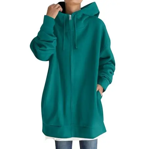 Produktbild: SCBFDI College Jacke Mädchen, Damen Sweatshirt Hoodies Laufjacke Winter Sexy Outfits für Parka Jacke Kapuzen Sweatjacke Übergang Hoody Oversize Grün 4Xl