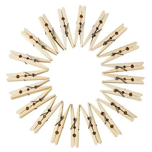 Produktbild: Holzklammern Klein，20 Deko Holzklammern für Fotos Geschenke，zur Fixierung von Kleidung auf der Leine und zum Basteln (6)