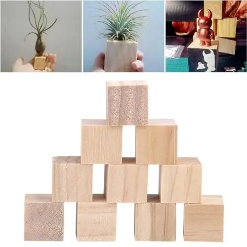 Produktbild: Holzklötze, Unfertige Holzklötze Zum Basteln, Holzwürfel, Schlichte Holzklötze für die Babyparty, Kleine Leere Holzklötze Zum Bauen, Holzwürfel Zum Basteln, Puzzle-Herstellung