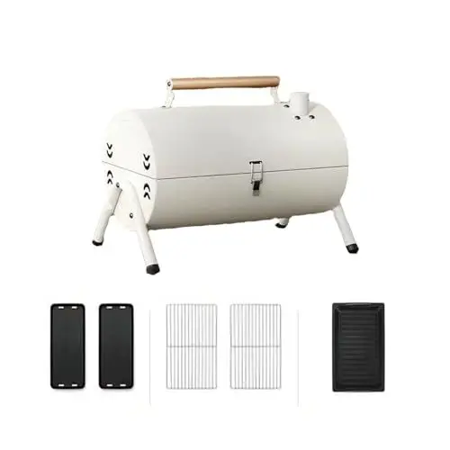 Produktbild: Holzkohlegrill,tragbar campinggrill im freien,Auf beiden Seiten erhältlich,mit deckel,Große Grillfläche, Grillrost, variable Kohlewanne,camping grill,für Familienfeiern, Camping im Freien, Grillpartys
