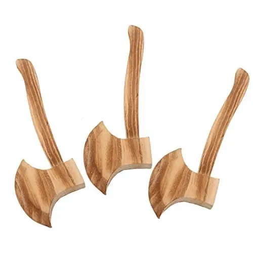 Produktbild: Holzoptik Beil Axt Requisiten: Halloween Axt Spielzeug Holzfäller Kostüm Requisiten 3 Stück Gefälschte Holzäxte Handaxt Theater Requisiten Gruselige Horror Spielzeug Lieferungen