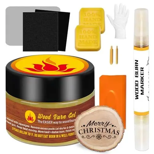 Produktbild: Holzpastenstift-Set, 113,4 g, Holzbrenngel, doppelseitiges Marker-Set, für Holzverbrennung in wenigen Minuten, perfekt für Anfänger, bedeutungsvolle Geschenke