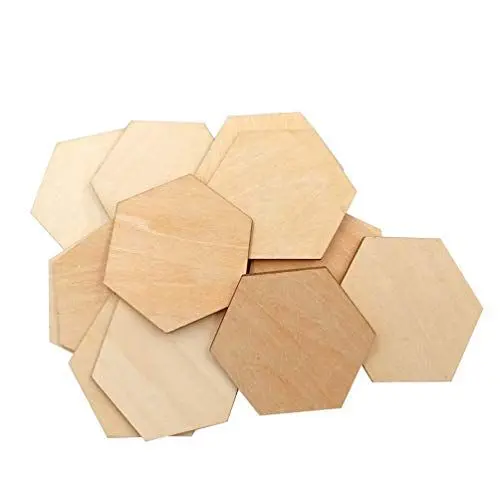 Produktbild: Holzplatte Sechseckige Holzscheiben unbehandeltem, 60 mm, naturbelassen, Sechseck-Scheiben, Ausschnitte für, Malerei, Beizen, Basteln, Dekoration, 50 Akustikpaneele