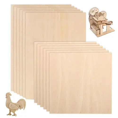 Produktbild: Holzplatten zum Basteln 12 Stk Sperrholzplatte 1,5mm Bastel Holzplatte Holz Platte
