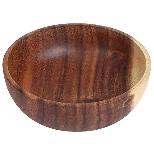 Produktbild: Holz-Salatschüssel, Holz-Servierschüssel Zum Servieren von Speisen, Sushi, Brot, Pizza, Salat, Obst, Reis, Einzelne Holz-Salatschüssel für Zuhause, Café, Teehaus, Restaurant,