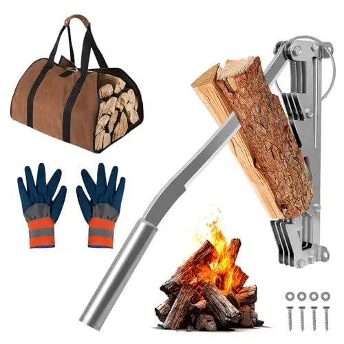 Produktbild: Holzspalter Manuell, Wandhalterung Manueller Holzspalter, 60cm/23.6 Zoll Tragbarer Brennholzspalter, Manuelles Spaltwerkzeug, Outdoor Camping Anzündholz Spalten Werkzeug