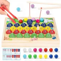 Produktbild: Wisplye Holzspielzeug Magnetisch Angelspiel Feinmotorik Spielzeug, Lernspielzeug Montessori Kinderspielzeug Motorikspielzeug Buchstaben Wörter für Junge Mädchen 3 4 5 6 7 Jahre