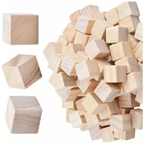 Produktbild: Holzwürfel, Holzklötze Zum Basteln, Holzklötze Zum Basteln, 100 Stück, 2 cm Quadratische Holzwürfel, Feinschliff, Handarbeit, DIY-Holzwürfel, Universell für Bastel-DIY-Projekte