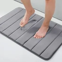 Produktbild: Homaxy Memory Foam Badezimmer Badeteppiche Saugfähige Rutschfester Badvorleger Waschbar Badematte - 41 x 61 cm, Dunkelgrau