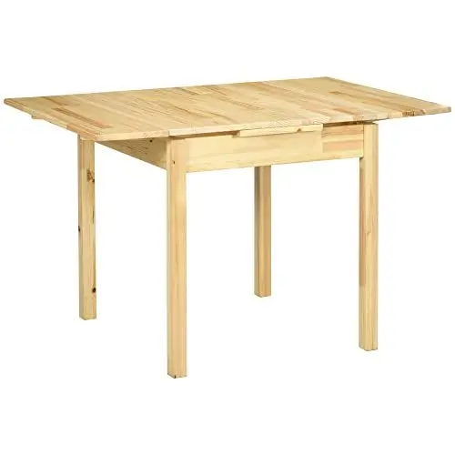 Produktbild: HOMCOM Esstisch, Klapptisch, Esszimmertisch für 2-4 Personen, erweiterbarer Holztisch, Küchentisch für Küche, Esszimmer, Naturholz, 73,5-120 x 80 x 75 cm