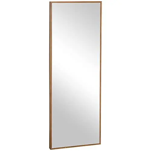 Produktbild: HOMCOM Wandspiegel Garderobenspiegel 125 x 45cm Flurspiegel mit Holzrahmen Ganzkörperspiegel Hängespiegel Wohnzimmerspiegel für Schlafzimmer Natur