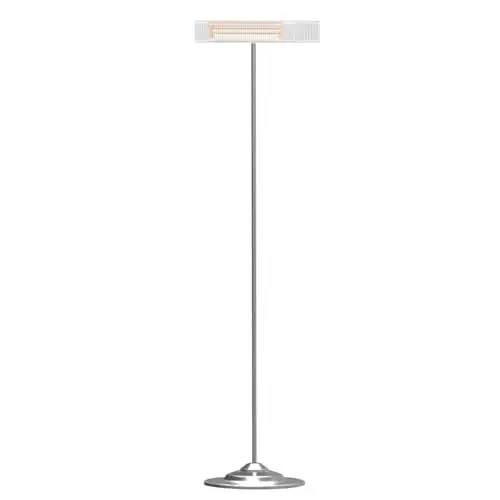 Produktbild: HOME It® Heizstrahler Infrarot – 2000W Standheizstrahler mit Höhenverstellbarem Standfuß, Terrassenheizer Elektrisch, Balkon Heizstrahler, Outdoor Heizung, Infrarotstrahler Terrasse, IP34, Silber