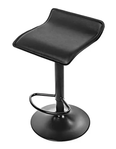 Produktbild: Home Collective Barhocker Barstuhl mit Polster Kunstleder in schwarz | höhenverstellbar drehbar belastbar bis 120kg Bar Stuhl
