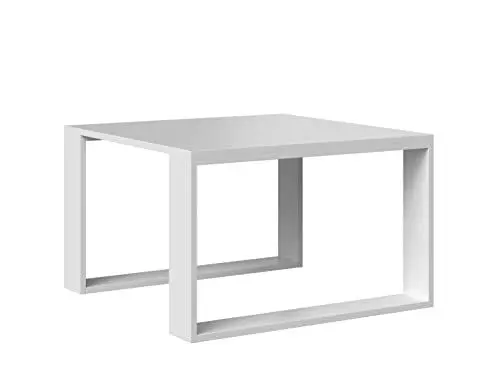 Produktbild: Home Collective Couchtisch Weiss, Beistelltisch Loft Design, Kratzfeste Oberfläche, Wohnzimmer Couch Tisch Beistell 67x67x40 cm (LxBxH)