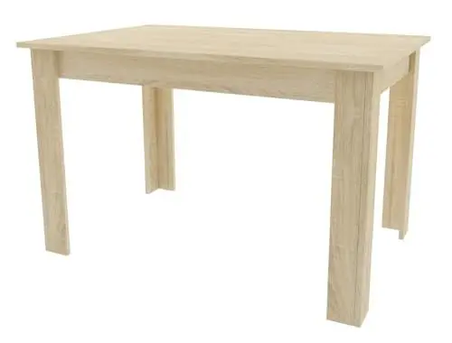 Produktbild: Esszimmertisch Küchentisch, Platte aus Sonoma-Eiche, Holztisch Esstisch, 120 x 80 x 75 cm, 18 mm Dicke, Küche Wohnzimmer Sonoma-Eiche