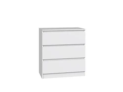 Produktbild: Home Collective Kommode weiß mit DREI Schubladen, Schlafzimmer Flur Kleiner Nachttisch, Schrank, Sideboard, Highboard, Breite 70 cm Höhe 75cm