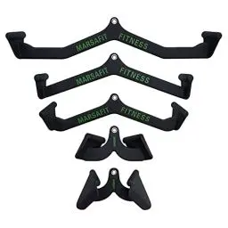 Produktbild: Home Gym Fitness Rudern T-bar V-bar Riemenscheibe Kabel Maschine Aufsätze, Bizeps-Curl-Trizeps-Lat-Pulldown-Stange Rückenkrafttraining Griff Griffe LAT Pull Down Bar Press Down Übungen
