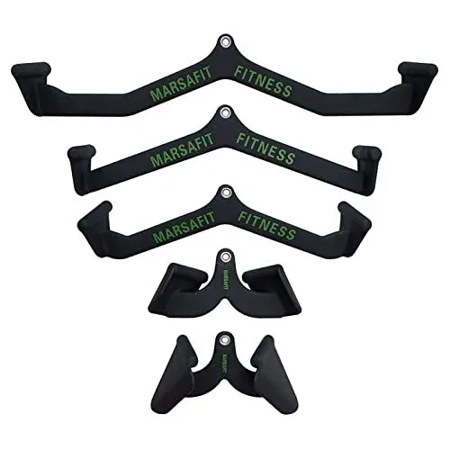 Produktbild: Home Gym Fitness Rudern T-bar V-bar Riemenscheibe Kabel Maschine Aufsätze, Bizeps-Curl-Trizeps-Lat-Pulldown-Stange Rückenkrafttraining Griff Griffe LAT Pull Down Bar Press Down Übungen