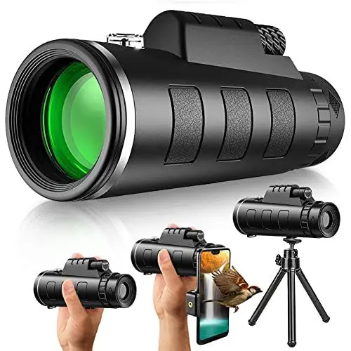 Produktbild: Home Safety Monokular Teleskop, HD Tragbares Monokulare Fernrohr Erwachsene mit Smartphone-Halterung Stativ Wasserdicht Monokular Fernglas für Vogelbeobachtung Reisen Wandern Konzert