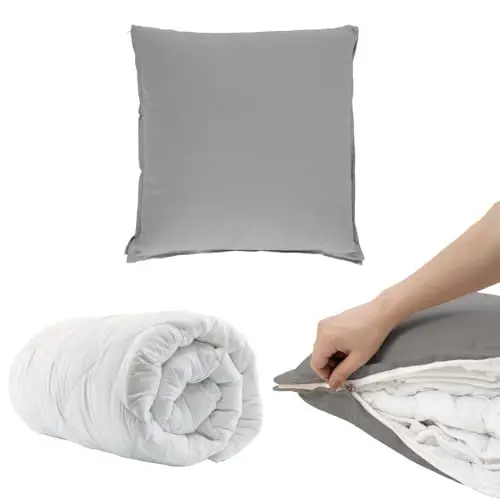 Produktbild: Home Sense Bettdecke 135x200, Superweicher Premium Zudecke, Duvet 135x200cm, Mikrofaser Fillung, 2 in 1 Verwandeln als Kopfkissen 80x80, Mica, Weiß