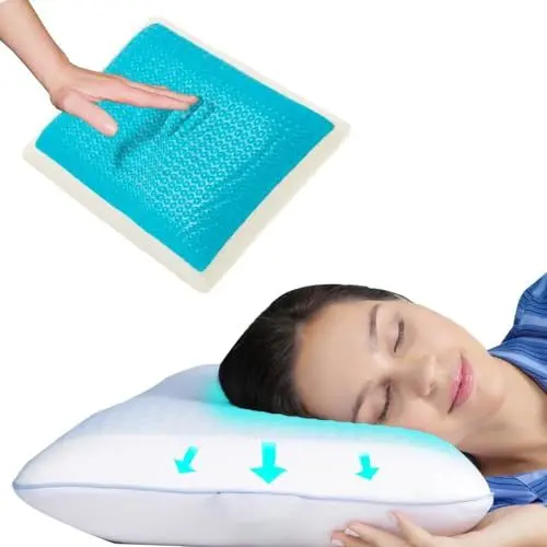 Produktbild: Home Sense Kühlendes Kopfkissen 40x60 cm, Memory Foam Kissen, Orthopädisches Kissen, Nackenstützkissen, Stützend Atmungsaktives Nackenkissen Kopfkissen, Waschbaren Schlafkissen, Gel Kissen 13 cm Hoch