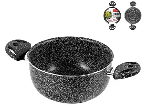 Produktbild: Home Stone Kasserolle mit 2 Griffen, Stein/Kunststoff, Anthrazit, 22 cm