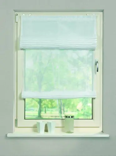 Produktbild: Home fashion 55710-801 Doppelrollo Day and Night mit Haken, Voile Uni, 140 x 60 cm, weiß