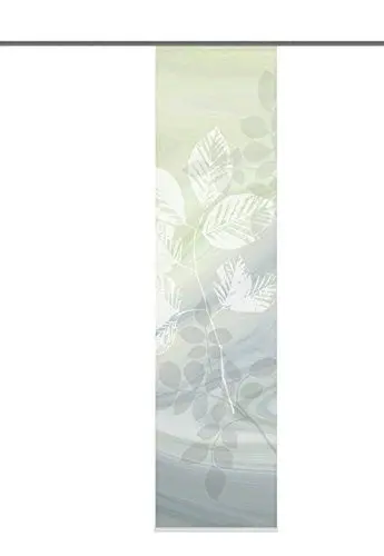 Produktbild: Home fashion 87667-768 Schiebewand Digitaldruck Toupillon Dekostoff mit Paneelwagen und Klemmschiene, 245 x 60 cm, grün