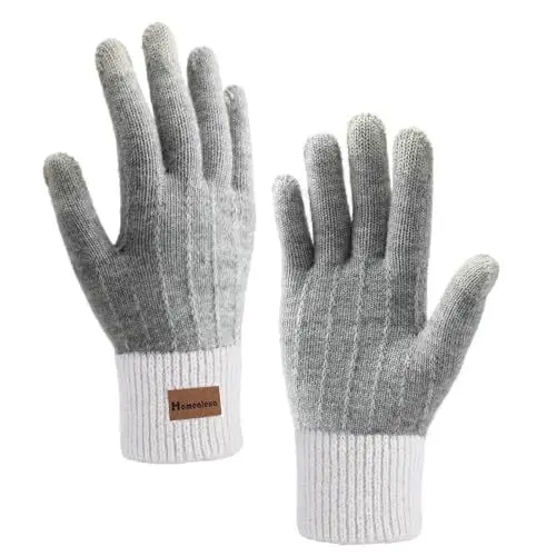 Produktbild: Homealexa Winterhandschuhe Touchscreen Handschuhe Strick Fingerhandschuhe Sport Warm und Winddicht Winterhandschuhe für Skifahren Radfahren und SMS Geeinget für Damen und Herren