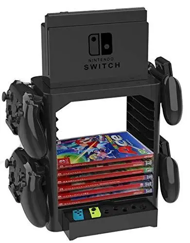 Produktbild: Homebase für Nintendo Switch Aufbewahrung Ständer inkl. Schublade, Platz für Controller und Spiele