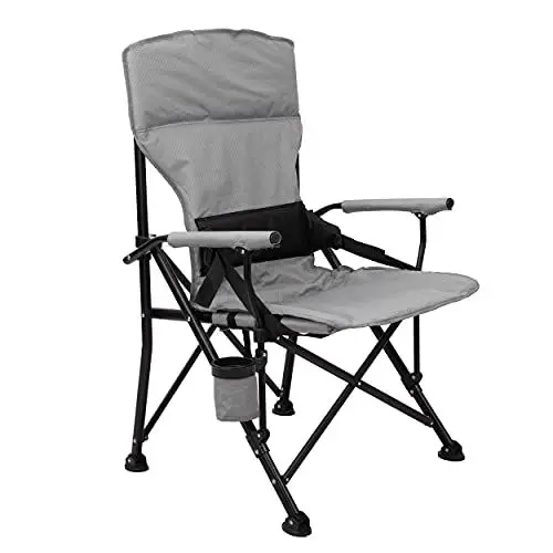 Produktbild: HOMECALL Camping-Klappstuhl 600D Polyester mit Rip-Stop-Schutz und Schaumstoffpolsterung - Grau