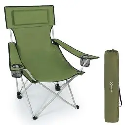 Produktbild: HOMECALL Camping-Klappstuhl, Armlehnen mit Becherhalter - Grün