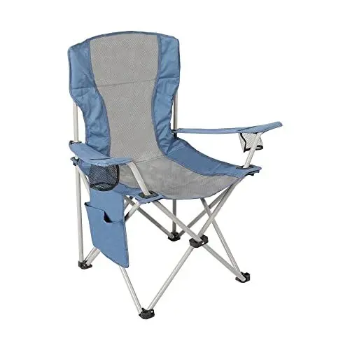 Produktbild: Homecall Camping-Klappstuhl mit Seitentasche - (Grau/Blau)