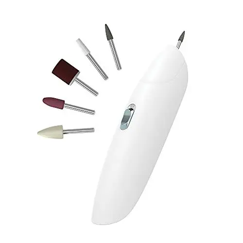 Produktbild: HoMedics 5 in 1 Elektrisches Maniküre-/Pediküre-Set - Mit 5 austauschbaren und professionellen Nagelpflege Schleifköpfen: Filzpolierer, Formgebungskopf, Füllkopf, Polierkopf und Nagelhautkopf