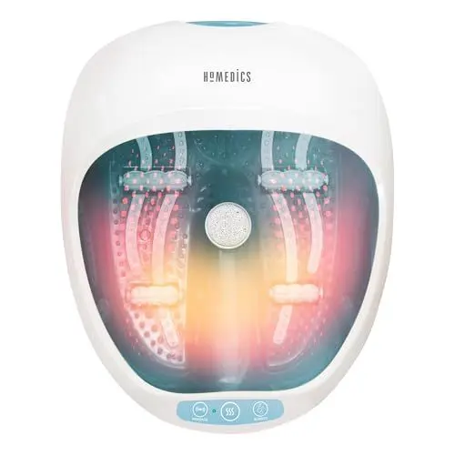 Produktbild: HoMedics Fußbad mit Massagefunktion - Premium Spa Deluxe Fußbadewanne mit Massage & Wärme, Fußsprudelbad für die Füße - Inkl. Hydro-& Vibrationsmassage, 4 Lufteisen, 2 Pediküre-Einsätze - Bis Gr. 47