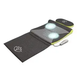 Produktbild: HoMedics Stretch Stretchingmatte XS inspiriert durch Yoga - Fernbedienung, einstellbare Intensität, vorprogrammierte Yoga/Stretchmatte für Rücken, Schultern, Hüften, faltbar mit Stützkissen - Grau