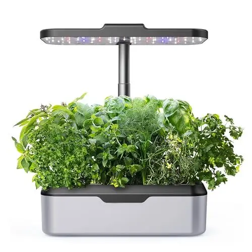 Produktbild: HomeGuru Hydroponische Anzuchtsysteme Pflanzkübel, 12 Hülsen Smart Indoor Garden mit LED-Pflanzenlampe Hydroponisches Anbausystem, Automatisch Kräutergarten Kit Hydrokultursystem 30cm höhenverstellbar