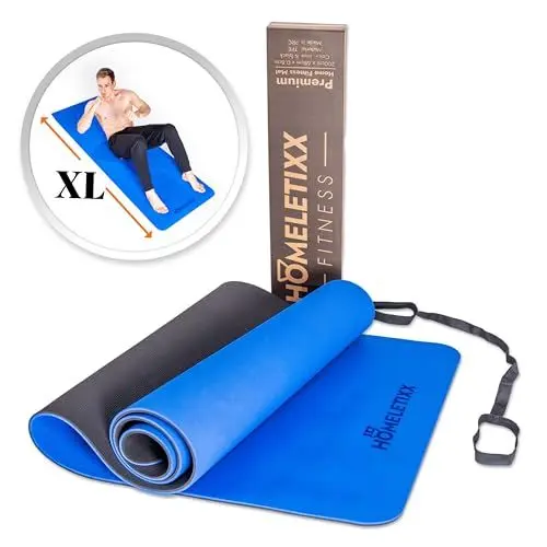 Produktbild: HOMELETIXX Yogamatte Sportmatte Fitnessmatte rutschfest - Gymnastikmatte Extra Dick 200cm XXL Groß - Trainingsmatte für Yoga, Pilates & Home Gym - Premium Fitness Matte mit Tragegurt