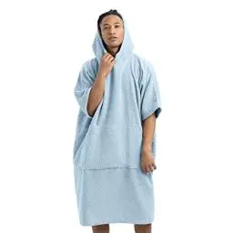 Produktbild: HOMELEVEL Badeponcho Damen und Herren - Surf Poncho aus 100% Baumwolle - Tuch für Erwachsene - Unisex Bademantel - Badetuch mit Kapuze